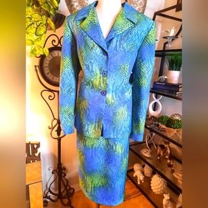 Two-piece jacket and skirt suit